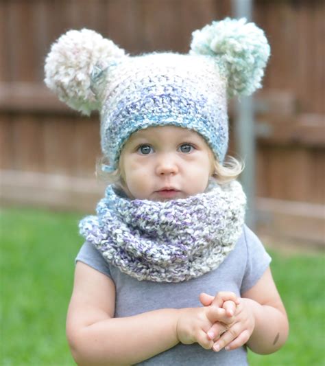 Pom Pom Crochet Beanie Pattern, Newborn Hat Prop, Toddler Cowl, Toddler ...