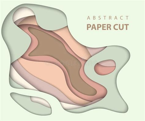 Vector Background With Nude Pastel Color Paper Cut Shapes Stock Vector Illustration Of