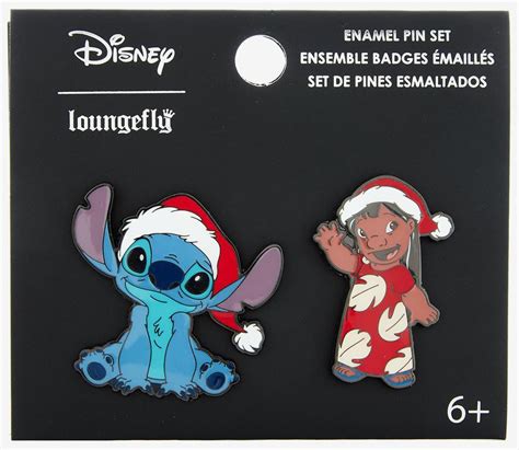 Lilo Stitch Santa Hat Pin Set Hot Topic Holiday Loungefly Disney Pin