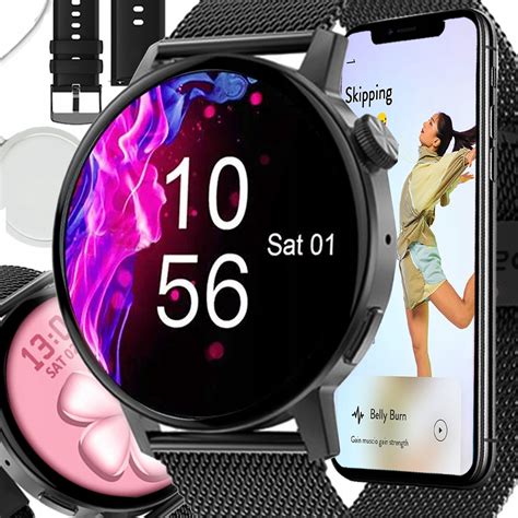 Smartwatch Damski Zegarek Wodoodporny Pomiary Zdrowotne Rozmowy Menu PL