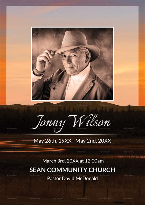 Funeral Obituary Template in Adobe Photoshop, Microsoft Word