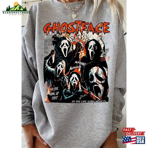 Vintage Scream Ghostface Horror Movie Halloween Shirt Retro 90s Tee Hoodie Unisex Barronoutdoor