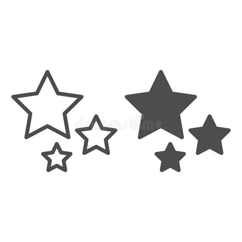 Stars Thin Line Three Stars Vector Illustration Isolated On Christmas