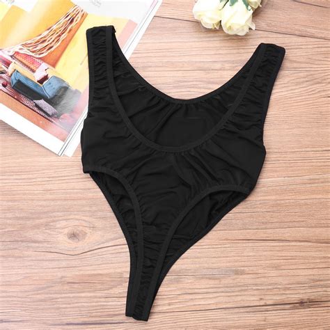 Women Sheer Lingerie High Cut Leotard Tops Bodysuit Thong Monokini Swimwear Ebay