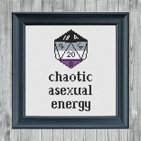 Chaotic Asexual Energy Cross Stitch Pattern Dandd Cross Stitch Pattern Lgbtq Cross Stitch Pattern