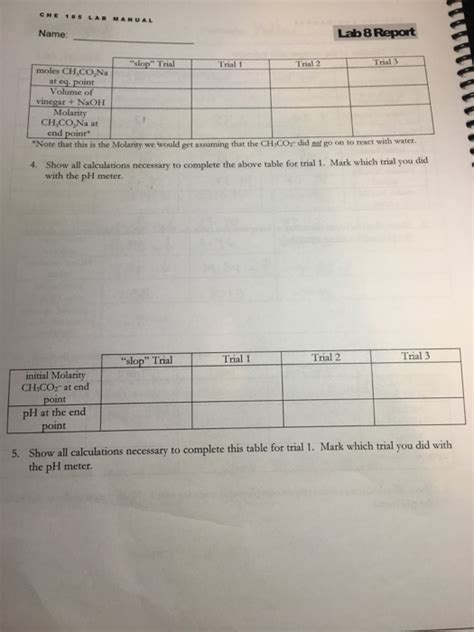 Solved Lab Report B. Standardization of the NaOH Solution | Chegg.com 