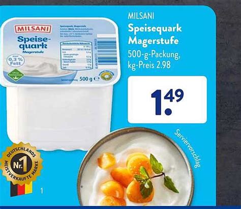 Milsani Speisequark Magerstufe Angebot Bei Aldi S D Prospekte De