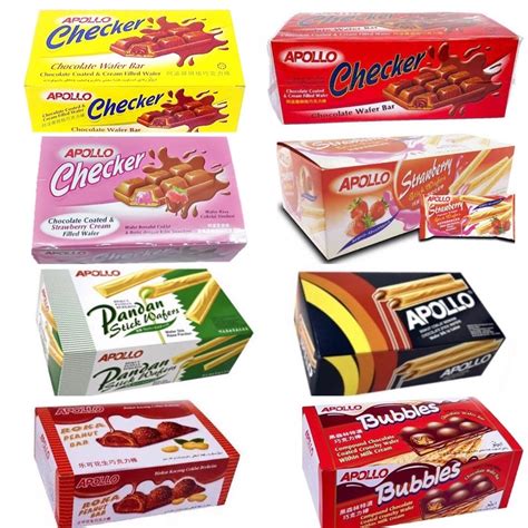 Jual Apollo Stick Wafer Cokelat Pandan Strawberry Checker