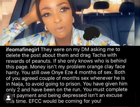 You Still Owe Onye Eze Months Of Sex Efcc Is Coming For You Lady Calls Out Blessing Okoro