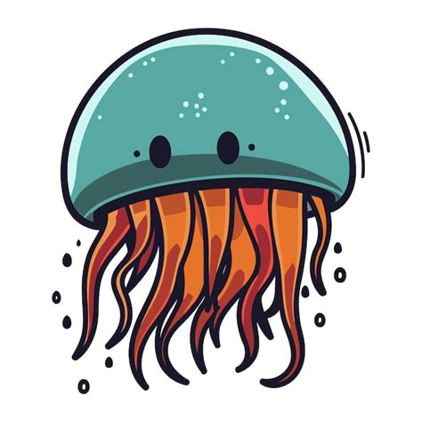 Premium Vector Cartoon Jellyfish Vector Illustration Of A Cartoon