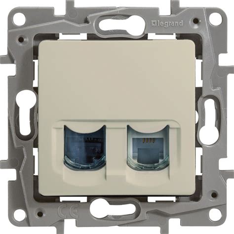 Розетка двойная Legrand Etika телефонная RJ11 + компьютерная RJ45 ...