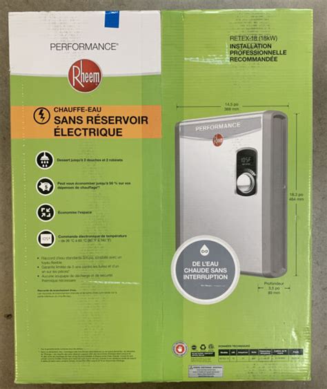 Rheem 18 KW Self Modulating 3 5 GPM Electric Tankless Water Heater For