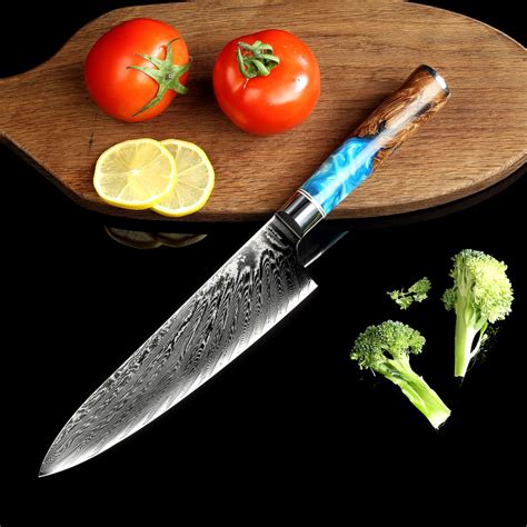 Color Blue handle box - Pattern Kitchen Knife