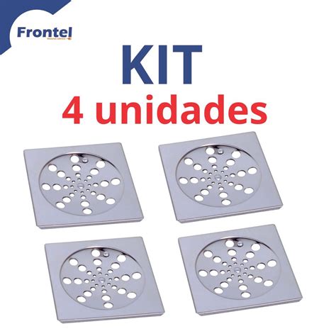 Kit Ralo Tampa Grelha A O Inox Quadrado Abre E Fecha Rotativo Cm