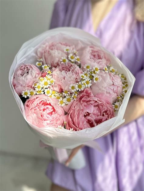 Пионы и ромашки 🌼, артикул F1285204 - 7690 рублей, доставка по городу ...