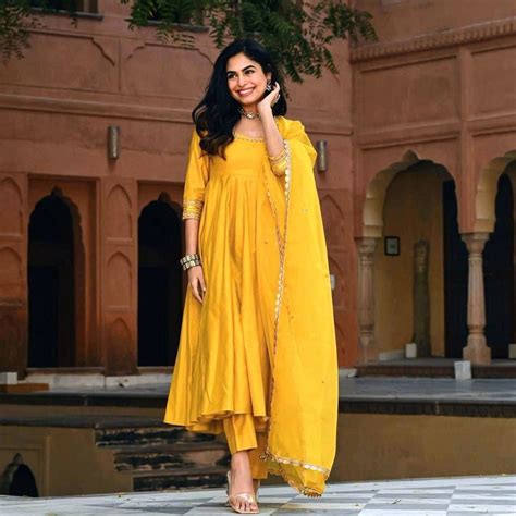 Yellow Haldi Wear Gown For Women Silk Made Gown With Lace Border Floor Length Dressindian