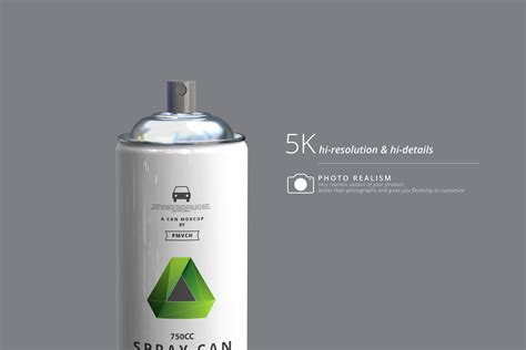 大尺寸的喷雾罐展示样机 Spray Can Mockup Large Size Psd 设计小咖