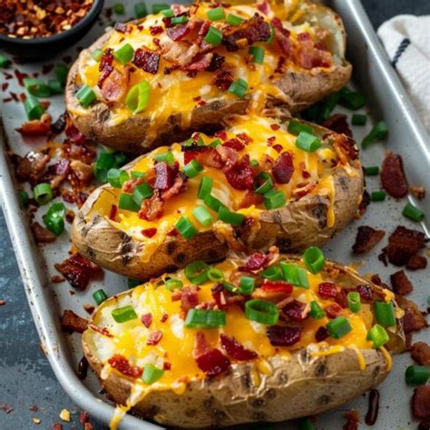 Air Fryer Loaded Baked Potatoes With Bacon And Cheese Stirthatpot