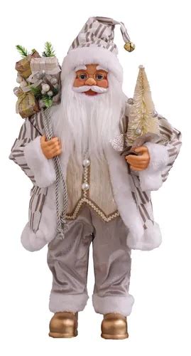 Muñeco de Papá Noel decoración navideña de lujo cm varios modelos dorado y nude