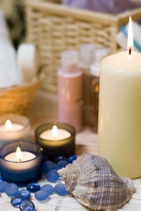 Spa candles composition stock photo. Image of comfortable - 4024454