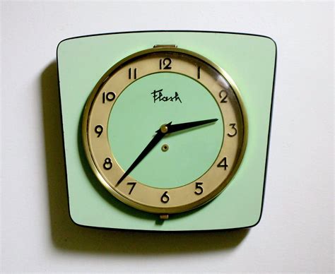 AQUA / TURQUOISE Atomic FLASH Vintage French Wall Clock-Funky | Etsy ...