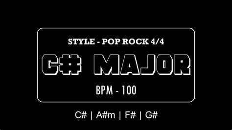 Pop Rock Backing Track C Major 100 Bpm Youtube