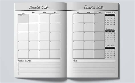 Agenda Journalier A Xxl Pages Par Jour Janvier