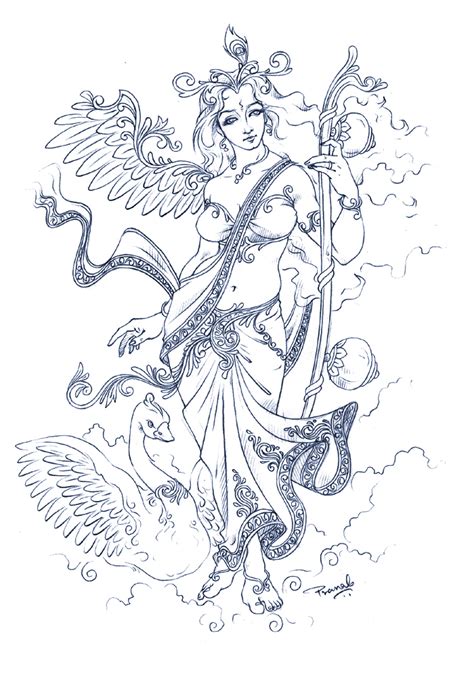 Saraswati Puja Art Saraswati Pencil Sketch - Goimages Quack