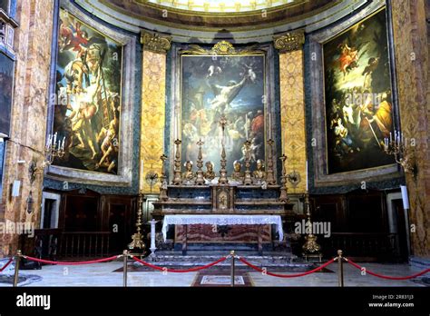 The Altar Of Basilica Sant Andrea Delle Fratte In Rome Italy Stock