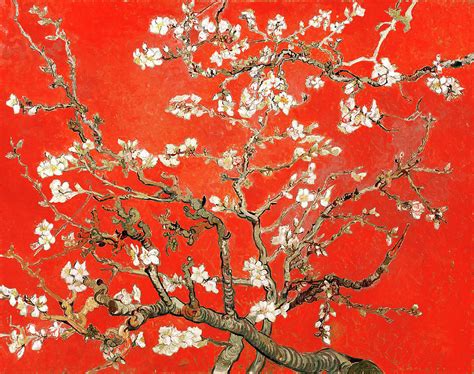 Red Almond Blossoms Painting By Vincent Van Gogh Pixels