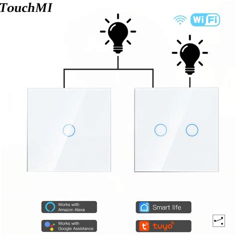 Сенсорные выключатели TouchMI Tuya для лестницы, Wi-Fi переключатели, 2 ...