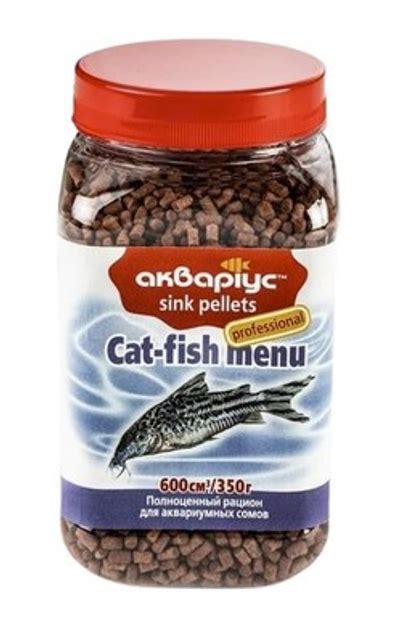 Корм для аквариумных сомов Аквариус "Cat Fish Menu" тонущие пеллеты 600 ...