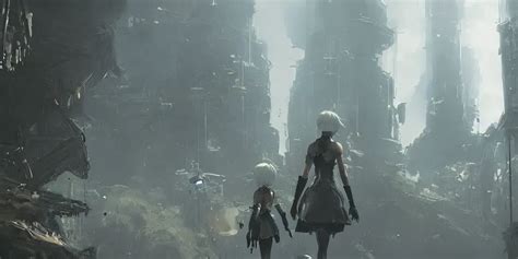 An Environmental Concept Art Of Nier Automata Highly Stable Diffusion