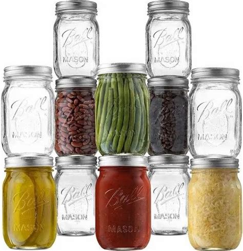 Clear Star Work Ball Mason Glass Jar With Airtight Metal Lid Ml