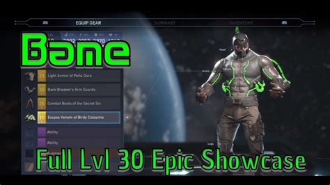 Injustice Level Bane New Epic Gear Shader Abilities Showcase