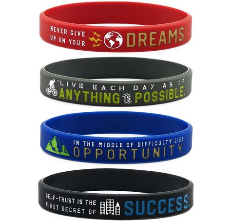 12 Pack Motivational Quote Wristbands Believe Dream