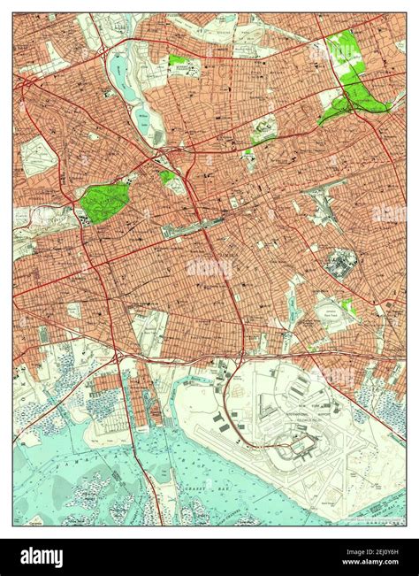 Jamaica New York Map 1957 124000 United States Of America By