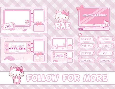 FREE CUTE PINK THEME TWITCH STREAM OVERLAY :: Behance