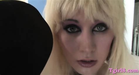 Tiny Breasts Tranny Toying Her Tight Ass While Jerking