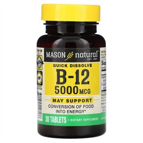 Mason Natural Quick Dissolve Vitamin B 12 5 000 Mcg 30 Tablets 30 Count Kroger