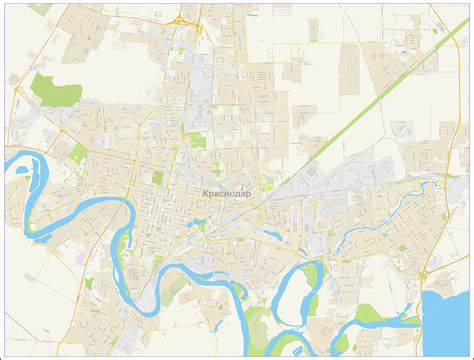 Настенная карта Краснодара