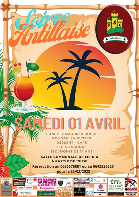 Actualités Soirée Antillaise organisée par le FCGL le 1er avril