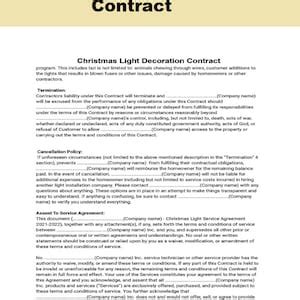 Christmas Light Decoration Contract Agreement Christmas Light