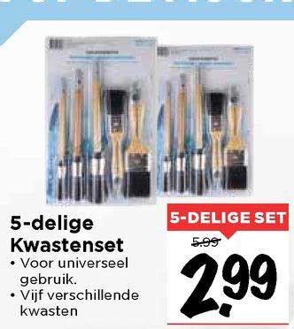 5 Delige Kwastenset Aanbieding Bij Vomar 1Folders Nl