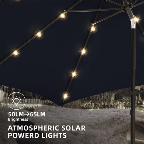 Snapklik Wikiwiki Ft Solar Led Outdoor Patio Table Umbrella