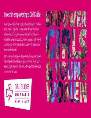 Fillable Online Girlguides Nswact Org Invest In Empowering A Girl Guide