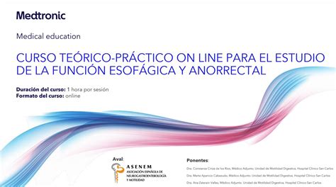 Curso Teórico Práctico online para el estudio de la función esofágica y