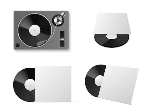 Premium Vector Vinyl Record Player Mockup Realistic Vinyl Turntablism