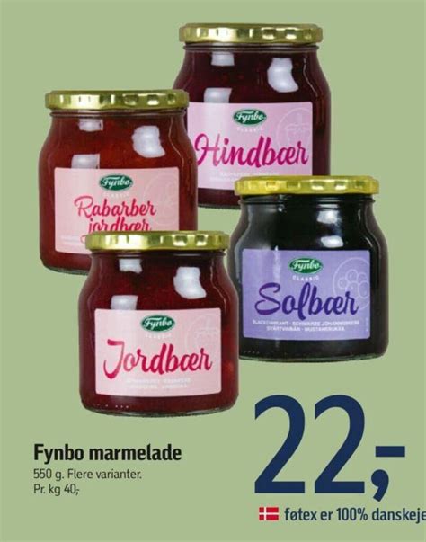 Fynbo marmelade tilbud hos Føtex