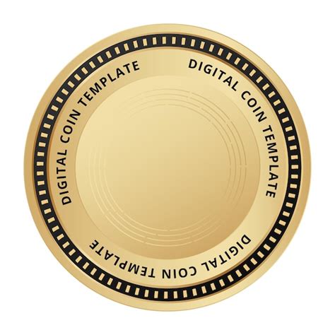 Premium Vector Digital Coin Template Gold Golden Crypto Token Vector